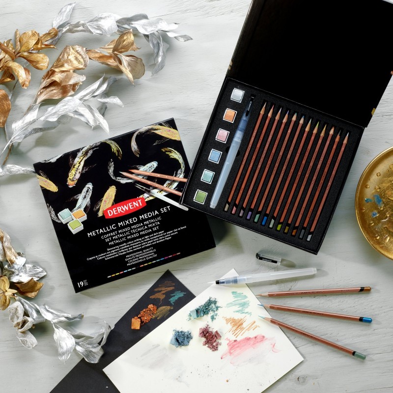 Coffret mixed media Metallic Derwent