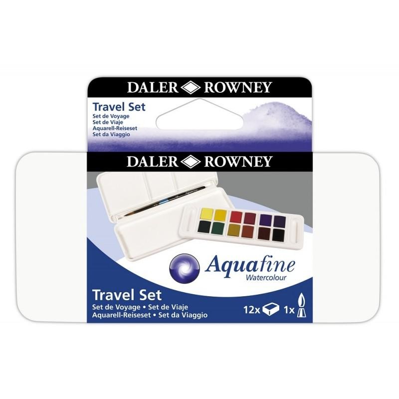 Boîte de voyage Daler-Rowney Aquafine 24 ½ godets et pinceau