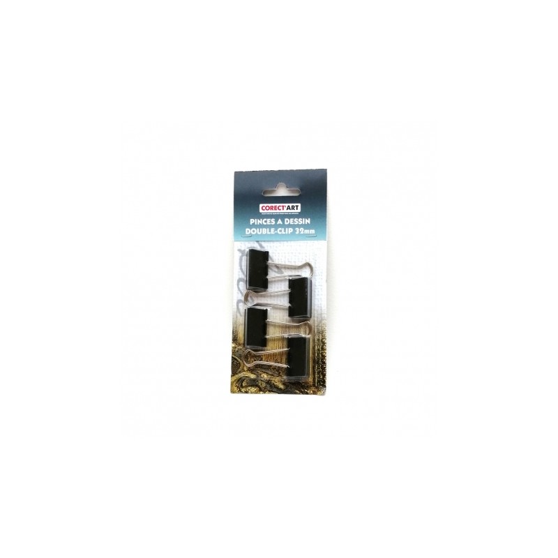 Blister De 4 Pinces Double Clip 32 mm