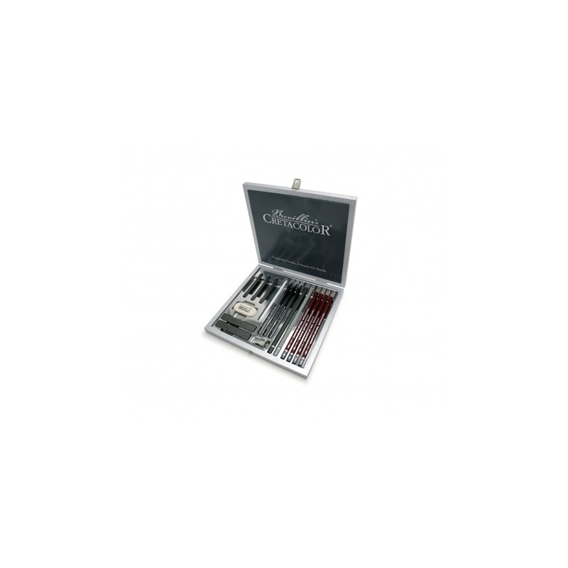 Coffret bois Beaux Arts Silver Box 17 pièces