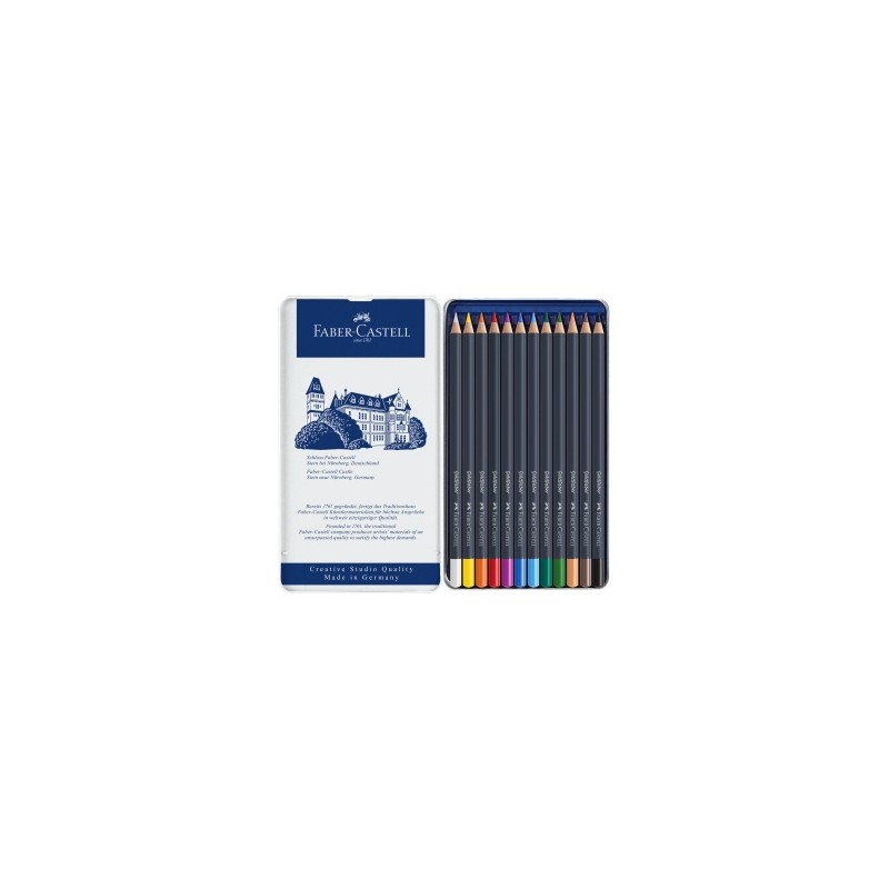 Goldfaber Boîte Métal Crayons de Couleurs Faber Castell