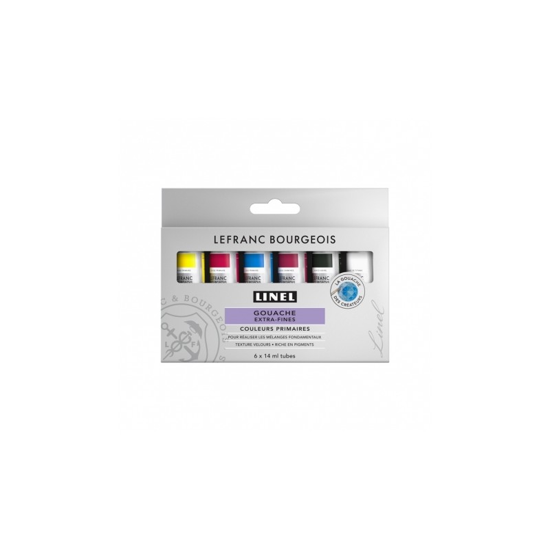 Linel gouache extra-fine 6x14ml mix set couleur primaire