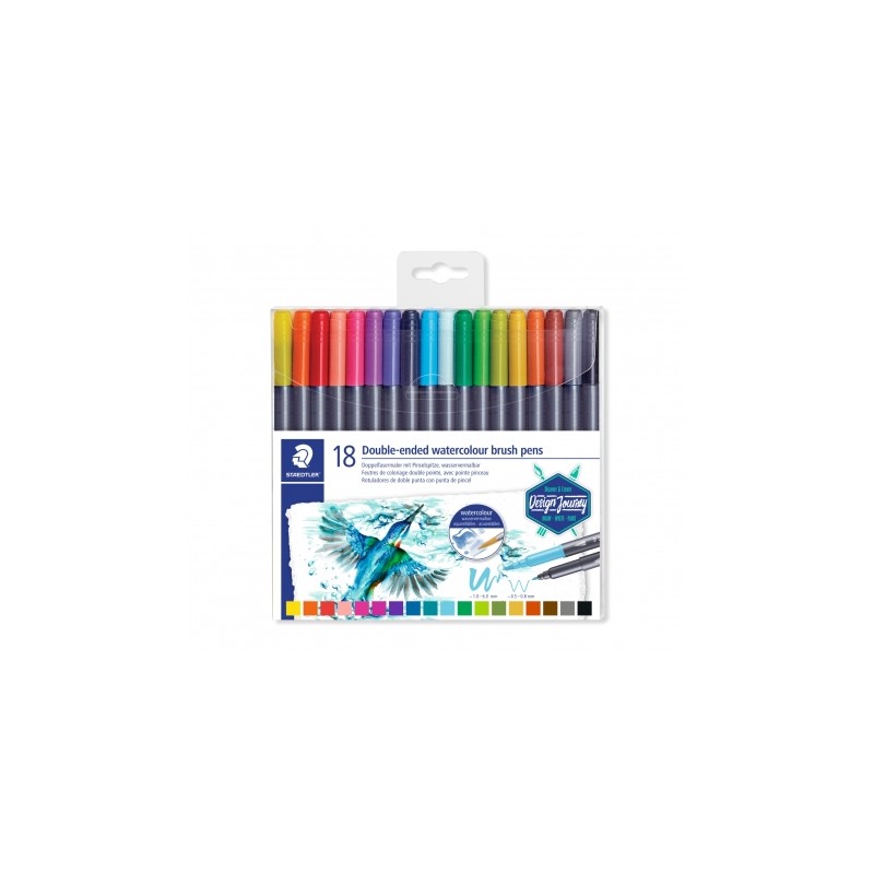 STAEDTLER® marsgraphic duo 3001 Design Journey - Set feutres de coloriage aquarellables assortis dou