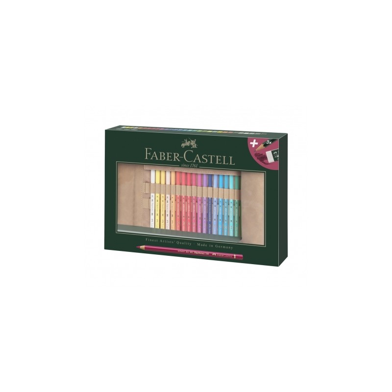 Trousse de 30 Crayons Polychromos + 3 Castell 9000 + Gomme